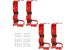 EVELOMO 4Pack Fire Extinguisher Mount-2.5LB Fire Extinguisher Bracket for Home Car Truck RV,Fire Extinguisher Wall Mount Holder,Heavy Duty Fire Extinguisher Holder(Red)