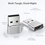 USB A to USB C Adapter 4Pack Aluminum Type C Female Converter view 5