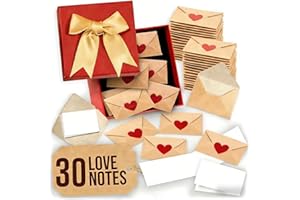 DIY Love Notes Box, Mini Blank Cards & Envelopes, Valentine’s Day Craft Envelopes with Little Blank Notes Cards & Heart Stick