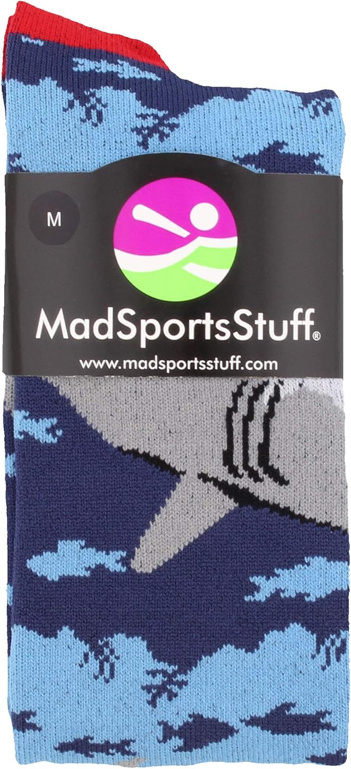 MadSportsStuff Great White Sharks Athletic Over The Calf Socks : Clothing