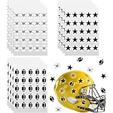 Eaasty 300 Pcs Football Helmet Stickers Self Adhesive, Black | for Youth Hockey Baseball Softball Gear, Waterproof Vinyl with 3 Patterns, Easy Application and Removal
