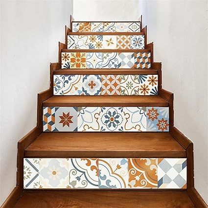 Hcc Sol Decalcomanies Retro Mosaique De Escaliers Pour Decoration 3d Renove Diy Autocollants Art Amovibles Etanche Autocollant Creative Escalier Muraux Wohnkultur Image D Amazon Fr Sports Et Loisirs