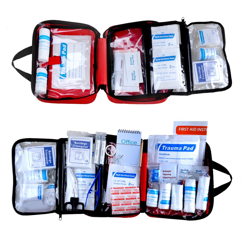 RISEN Medical First Aid Kit Bag- Hospital Emergency Survival Supplies for Traveling, Hiking, Camping, Home, Auto, Portable, Lightweight