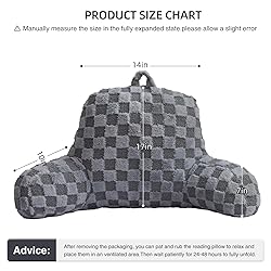 Aimuan Checkered Reading Pillow Bed Rest Wedge