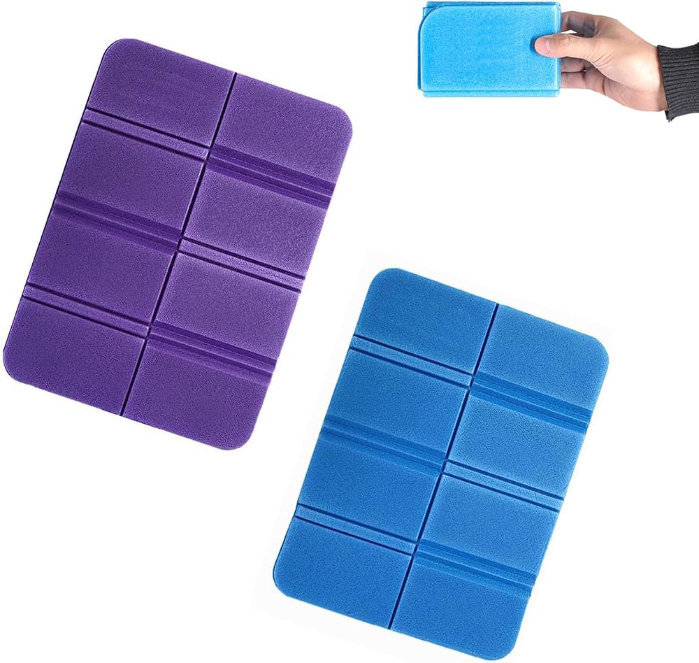 Jeufun 2pc Folding Foam Sit Mat Outdoor Seat Cushion XPE Purple Blue