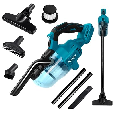 Rueqior Cordless Vacuum Cleaner for Makita 18V Battery, Handheld Vacuum Cleaner for Home Car Hardwood Floor Carpet, Portable Shop Vacuum with Washable HEPA Filter(Tool Only)