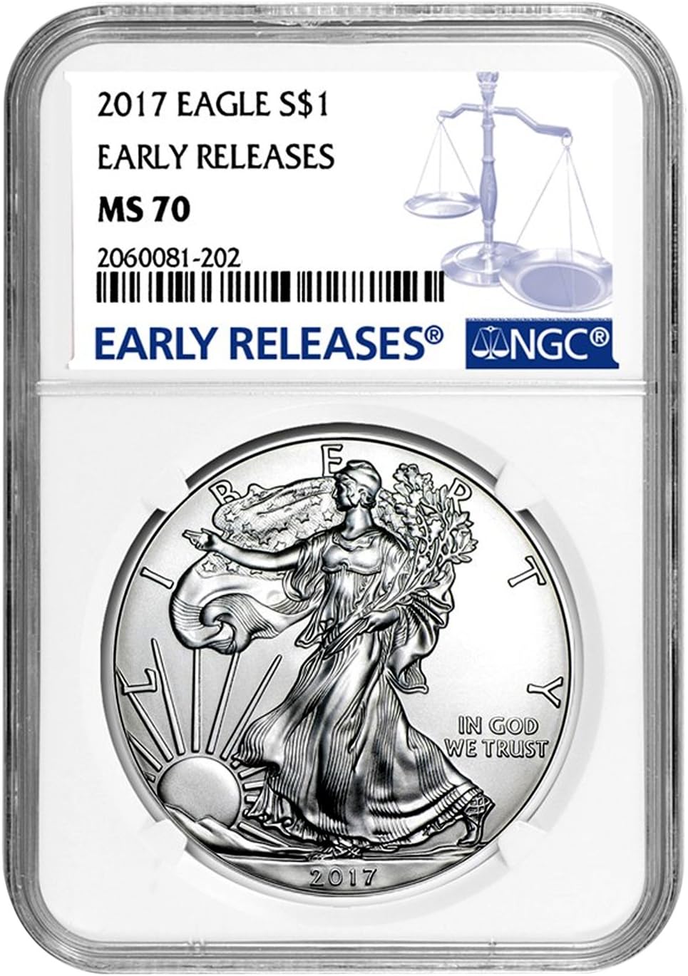 2017 Silver Eagle Early Releases $1 MS-70 NGC