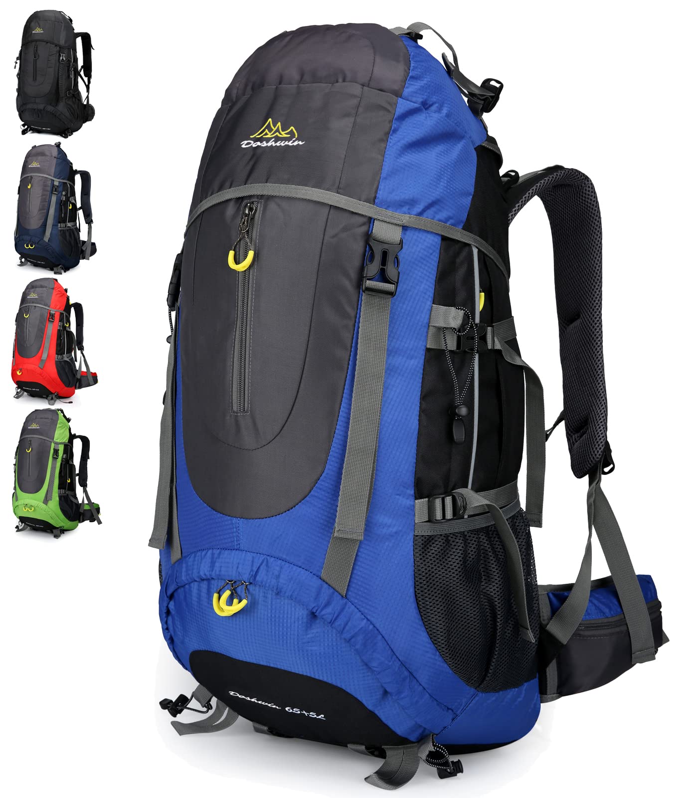 Doshwin 70L Backpack Trekking Camping Travel Hiking Large Rucksack for Men Women (Blue)
