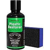 NADAMOO Plastic Restorer, Highly Concentrated Ceramic Coating for Cars, Back to Black Automotive Exterior and Interior Trim Scratch Remover Kit, Restore Faded Plastic, Vinyl & Rubber, 30ml