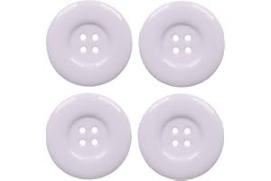 YAKA 50pcs 4 Holes Round Sewing Resin Buttons1.5inch/38mm in Bulk for Environmental Sewing Fasteners Scrapbooking DIY Sewing Tailor Crafts Coats Clothe White