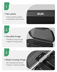 PULIV Pill Organizer with Large Capacity, Dual