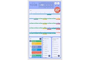 COZYLA MATE Cozyla Calendar+ 22 Inch Digital Calendar Wall Touch Screen Chore Chart To Do List Notepad Digital Family Calendar Electronic Meal Planner Support All Apps Via App Store Smart Calendar Wall Mount White