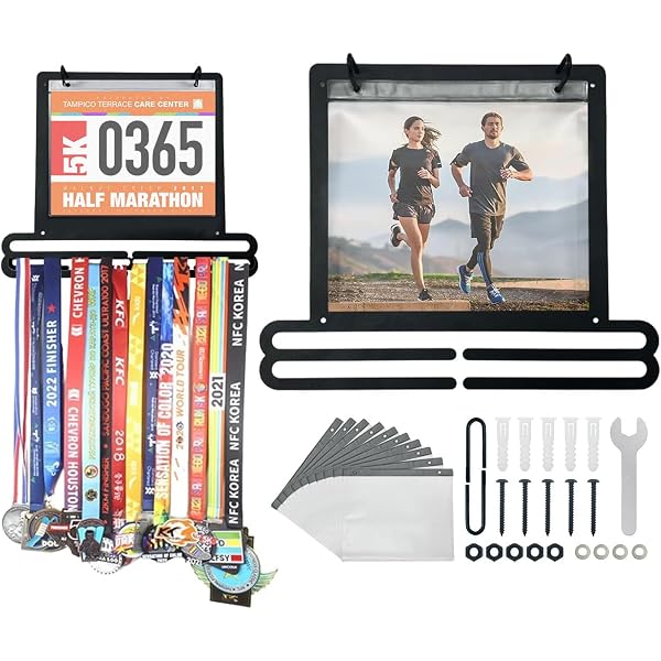 Présentoir Mural Pour Médailles AHANDMAKER – Barre En Métal Blanc, 43,2 Cm, Fixation Facile, Idéal Pour Médailles Sportives