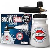 McKillans Foam Cannon for Pressure Washer (Wide Mouth) - Car Wash Snow Foam Cannon Lance Pressure Washer Soap Dispenser for Car Washing with Adjustable Thick Foam + 1/4 Quick Connector