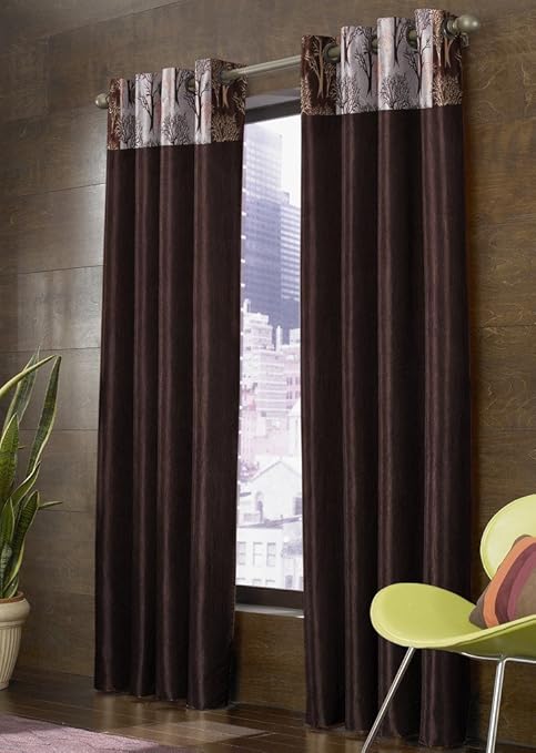 Buy Homefab India Polyester 8 Ft Long Door Curtain Coffee Online