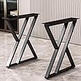 Metal Industrial Dining Modern Table Legs Desk Legs Base Cast Iron Welding Wrought Iron Coffee Table Bench Legs Night Stand Office Table 28 inch Triangle Shape Black DIY (1 Set of 2 pcs) 28" H x19.7