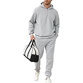 LUYIJIESHENG sweat suit for Men's hoodies Quarter Zip 2 Piece Set Long Sleeve Casual Tracksuits Sweatsuit