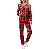 Womens 2 Piece Sweatsuits Set Velvet Long Sleeve Zip Up Track Suits Jogging Suit