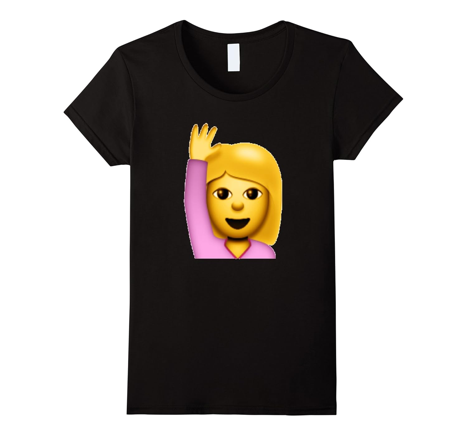 Girl Hand with Raised Emoji TShirt Waving Arm Up Pick Me