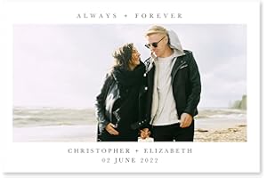 Weddingstar Custom Printed Photo Wedding Invitations - Timeless Snapshot - Horizontal (Pack of 35)