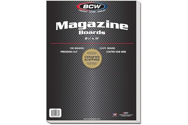 BCW Magazine Backing Boards 8.5 x 11 – 100 Pack | Acid-Free Magazine Boards for Archival Storage, Fabric Crafts & Mailing Pro