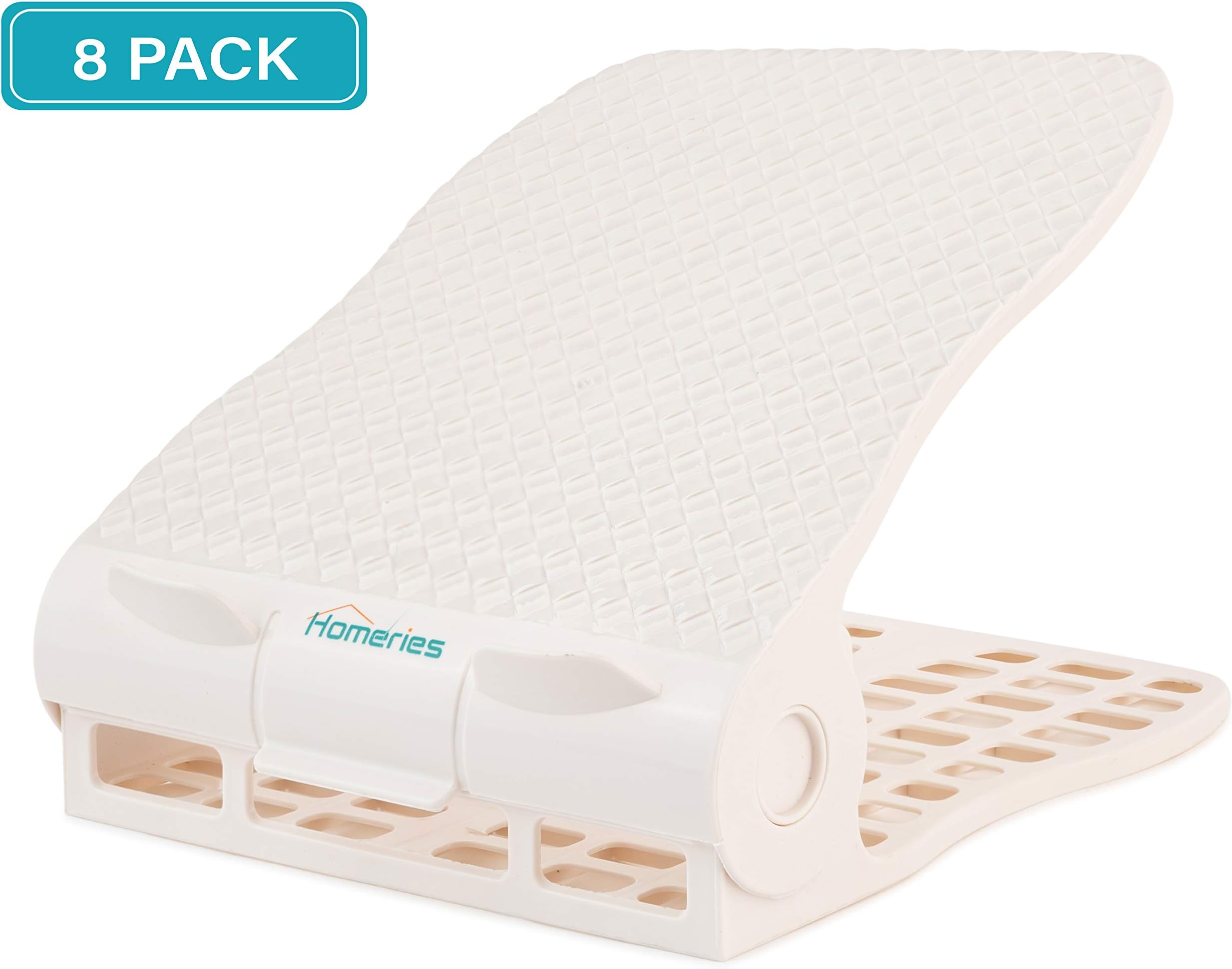 Homeries Double Shoe Rack Space Saver, Adjustable Double Shoe Organizer, for All Types of Shoes, Boots, Snickers and Slippers – Pack of 8