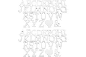 HOZEON 56 PCS Decorative Wooden Letter,White Wooden Alphabet Letters,Modern and Stylish Wall Letters for Bedroom,Wedding,Birt