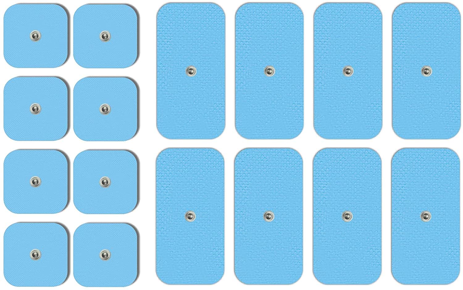 TENSPAD SILVER Pack of 16 electrode pads compatible with devices from: Beurer, Bluetens, Sanitas, Vitalcontrol (8 pieces 50 x 50 mm + 8 pieces 50 x 100 mm)