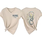 KZMFROY Womens Nurse Shirt Nursing School Tshirt Cute Nurse Life Shirt Register Nurse Gift Inspirational Tee