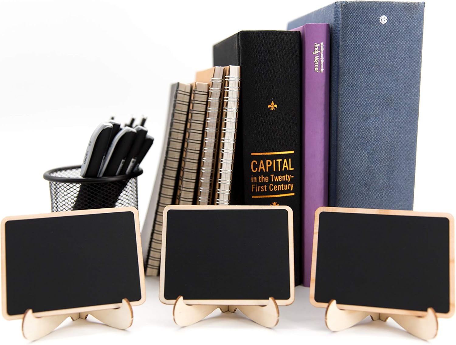 20 Pack Wood Mini Chalkboards Signs with Support Easels, Place Cards, Small Rectangle Chalkboards Blackboard for Weddings, Birthday Parties, Message Board Signs and Event Decorations : Office Products