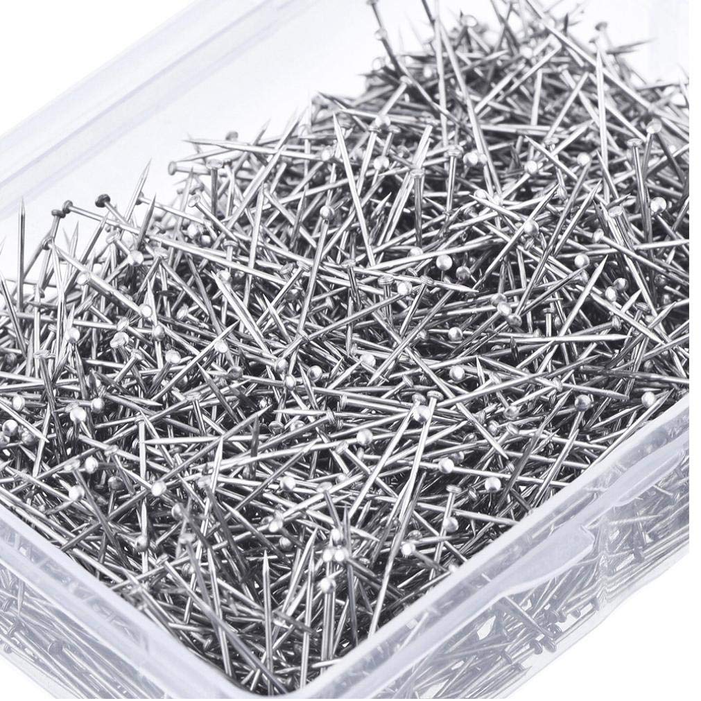 Arts & Crafts TOSSPER 200Pcs/Box Fine Satin Office Sewing Accessories Dressmaker Jewelry Making Needle Craft DIY 28mm Pins Stainless Steel Silver Home & Kitchen