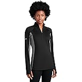 SPORT-TEK Women's Sport-Wick Stretch Contrast Quarter Zip Pullover