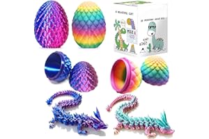 NYENEIL 2PCS 3D Printed Dragon Egg, Multi Color Articulated Dragon Egg,Home Office Decor Executive Desk Toys (Pineapple Purple)