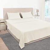 Mejoroom King Size Bed Sheet Set - Hotel Luxury 1800 Bedding Sheets &amp; Pillowcases - 16" Deep Pocket Fitted Sheet, Soft, Breathable, Wrinkle &amp; Fade Resistant - 4 Piece(King, Ivory)