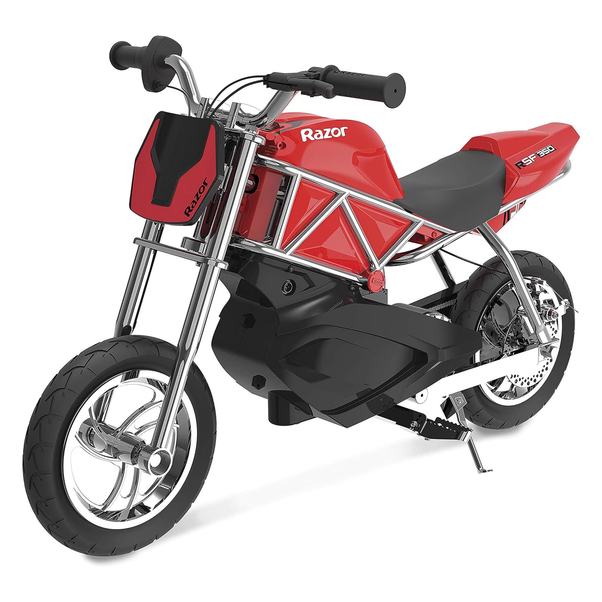 Bicicleta eléctrica Razor para mayores de 13 años, peso máximo de 140 lb, roja/negra, con motor de 250 W, neumáticos de 12 pulgadas y batería de 24 V, hasta 14 MPH, RSF350 - Motocicleta recargable para adolescentes y adultos