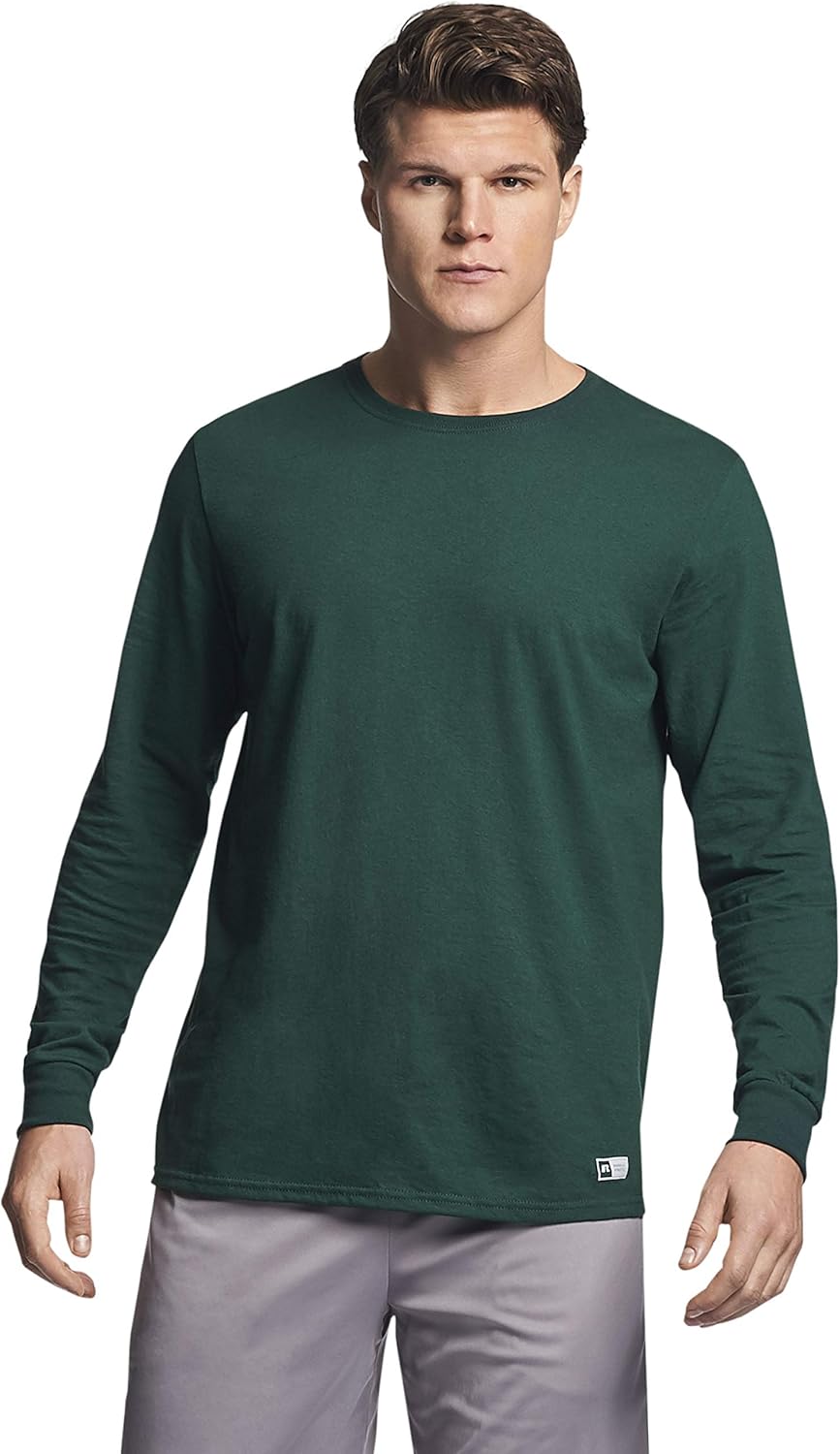 Russell Athletic Men's Cotton Performance Long Sleeve T-Shirts at  Men’s Clothing store
