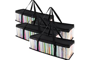 byepica 4 Under Bed Storage: 60 Cm Long, Clear Sides, Foldable Bags for Clothes, Cd, Black