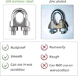 YEYIT 10x M5 5mm Wire Rope Clip Clamp U Bolt Stainless Steel Cable Grips view 3