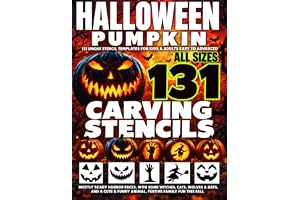 《Halloween Pumpkin Carving Stencils: 131 Unique Stencil Templates For Kids & Adults, Easy t》封面，作者 Jack O Fall