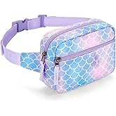 Choco Mocha Fanny Pack for Girls Kids Fanny Pack 6-8 Girls Belt Bag Ages 8-12 Toddler Fannys Packs Christmas Gifts, Mermaid Purple