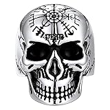 FaithHeart Skull Rings Viking Compass Rings for Men