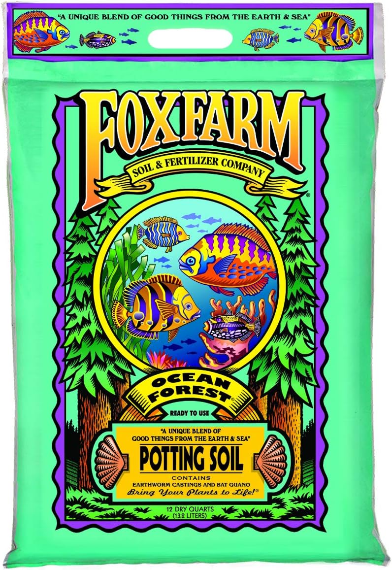 Foxfarm FX14053 Ocean Forest Organic Plant Garden Potting Soil Mix 12 Quarts, 11.9 Lbs (2 Pack) : Garden & Outdoor