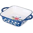 Hasense Ceramic Baking Dish - 11.8x8.7 Inch Lasagna Pan, 3.4 Qt, Oven/Microwave/Freezer Safe, Non-Stick White