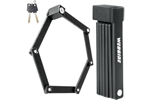 WEOGINE Folding Bike Lock - Award Winning Patented Lightweight High Security Bicycle Lock - Heavy Duty Anti Theft Smart Secure Guard with Key and Case for Bikes or Scooter