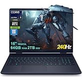 Dell Alienware 16X Aurora Gaming AI Laptop 16" WQXGA 240Hz (100% DCI-P3) Intel 24-core Ultra 9 275HX 64GB RAM 2TB SSD GeForce RTX 5070 (Up to 798 AI Tops) Thunderbolt Win11Pro