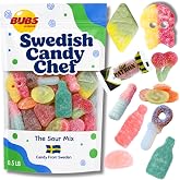 Swedish Candy Sour Mix, Fizzy Gummies, Chewy &amp; Foamy, Skulls &amp; More 1/2 LB | Imported from Sweden, Extra Sour, Fizzy Gummies, Skulls, Resealable Bag