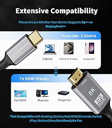 SWITCHFLUX USB C to HDMI 2.1 Cable 10Ft