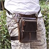 Borsa Messenger In Vera Pelle Le'aokuu - Marsupio Gamba, 15x22cm, Per Uomo, Modello 211-3