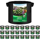 JNYONG 24-Pack 10 Gallon Thickened Non-Woven Grow Bags, Aeration Fabric Pots with Handles