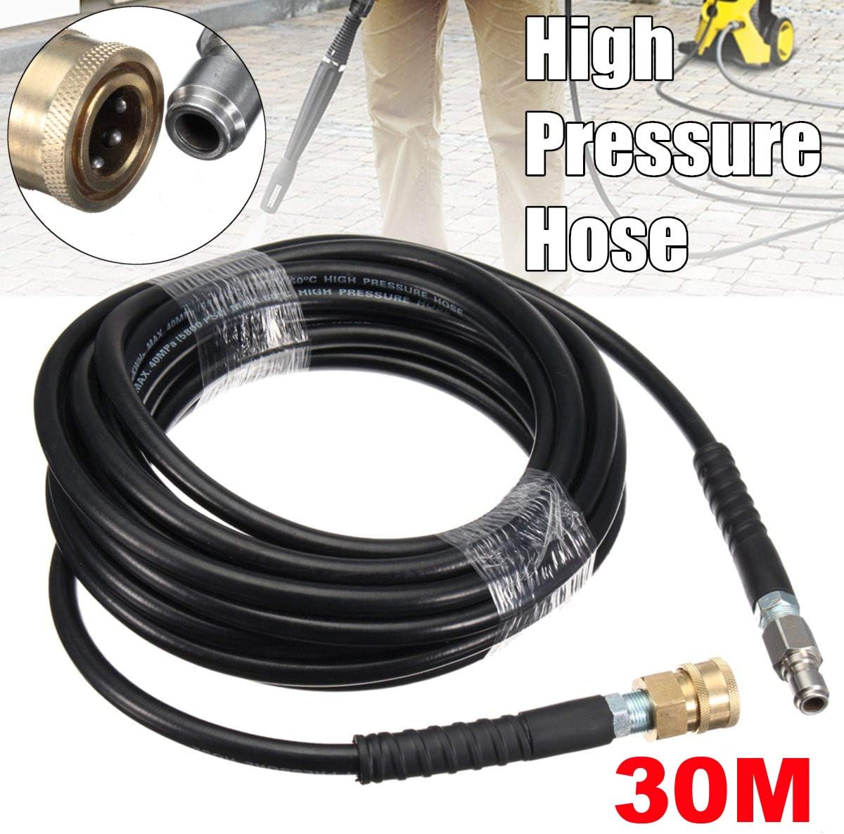 SAFETYON Wash Hose High Pressure Hose Connection High Pressure Power Washer Jet Wash Hose fits Karcher K Series Pressure Washers (K1, K2, K3, K4, K5, K6, K7) (30 M)